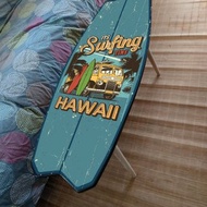Hawaii Vintage Surfing Style Surfboard Shaped Accent Coffee Table for Surfers