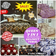 A+ Quality - Hotel Comforter Set  | Dual Colour and Design | 100% , Queen 7in1 TOTO Set | Selimut