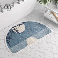 Morandi Shower Mat Microfiber Bath Mat Floor Semicircle Mats D