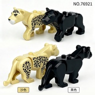 Suitable for Lego Small Particles Leopards Black Panthers Tiger Building Blocks Animal Assembling Ch