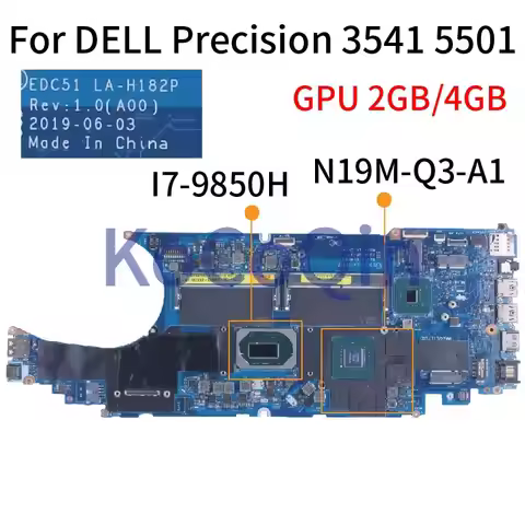EDC51 LA-H182P For DELL Precision 3541 5501 Notebook Mainboard 0K5GPT 0W8C2V 082V39 0DTNGJ 0GJJW0 0K