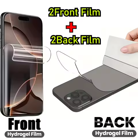 Back +Front Hydrogel Film Soft Hydrogel Film for lPhone 15 16 17 Pro Max 16 15 14 Plus 11 12 13 14 1