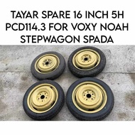 Spare Tyre 16 Inch 5H PCD114.3 ( T135/80 D16 ) For Mark X Voxy Noah Stepwagon Spada / Tayar Spare 16
