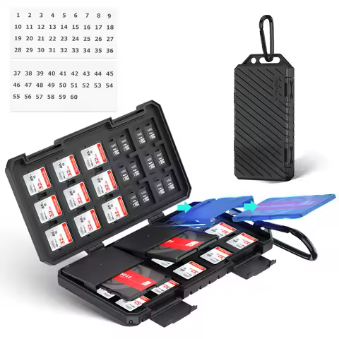 Water-Resistant Hard Micro SD Card Memory Card Case with 30 SD cards and 60 Micro SD Cards Case Prot
