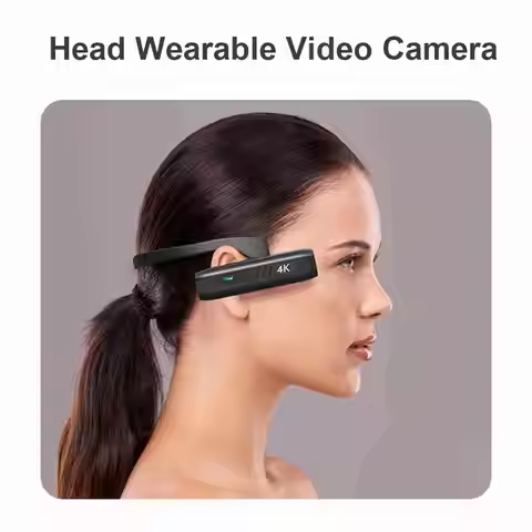 4K Wearable Video Camera Head Mounted 30FPS Anti Shake 120° Wide Angle Lens Compact Action Camera fo