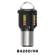 หลอดไฟตัดหมอก LED T19 P15D H4 H6 BA20D สูงต่า สองสี สีขาว เหลือง DC12V-60V สําหรับรถจักรยานยนต์ 1 ชิ