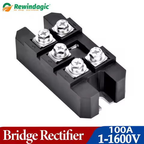1Pc 100A-1600V Black Single-Phase Diode Bridge Rectifier 100A Amp High Power 1600V for Wind Permanen