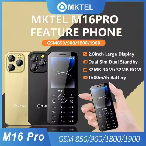 MKTEL M16 Pro Mobile Phone 2.8inch Dual SIM 1600mAh Battery 32MB RAM+32MB ROM GSM Feature Phone with