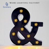 GRALARA Ampersand Symbol Marquee Letter Light Illuminated Lighted Alphabet Letter Sign Night Light f
