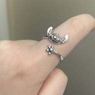 Stitch Hug Palm Ring Female Cartoon Cute Stitch Open Ring ins Style Student Childlike Ring