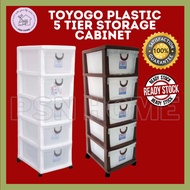 Toyogo Plastic 5 Tier Storage Cabinet / Drawer With Wheels (604-5)