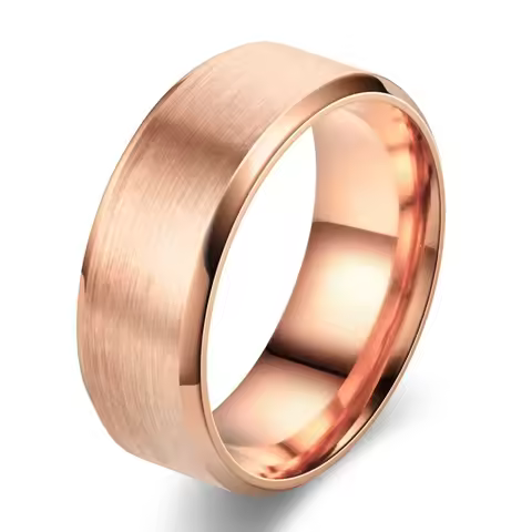 8Mm Black Stainless Steel Men'S Ring US Sizes 6-13