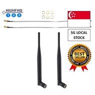 [SG FREE 🚚]22 x 6dBi 2.4GHz 5GHz Dual Band WiFi RP-SMA Antenna + 2 x 35cm U.fl / IPEX Cable