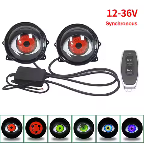 3 Inch LED Car Dynamic Devil Eye Large Light 3-inch 3D Lens Dynamic Pupils Headlight Car Light Remot