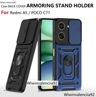 ARMORING + RING Back Cover for Poco C71 / Redmi A5 A3 Poco M7PRO C75 F7 | D10 Tough Armor | 360 Prot