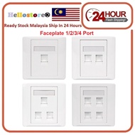 RJ45 Cat5e Cat6 1/2/3/4Ports Faceplate Data Wall Socket Outlet FacePlate 1Gang2Gang RJ45 Wall Socket