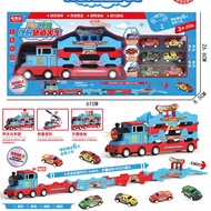 6-Car Transport Station Super Train Toy – Folding and Opening Transformation Train with 6 Mini Cars