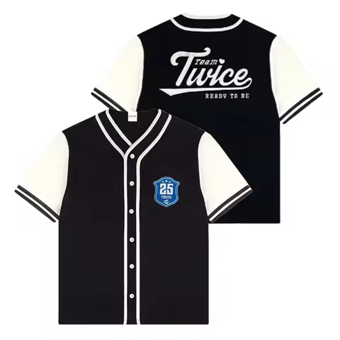 KPOP TWICE READY TO BE Tour Baseball Jersey T-shirt Momo Sana Mina Jeongyeon Tzuyu Jihyo Short Sleev