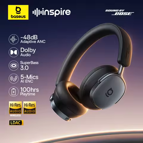 Baseus Inspire XH1 Sound by Bose ANC Wireless Headphone Bluetooth 6.1 48dB Adaptive Noise Cancellati