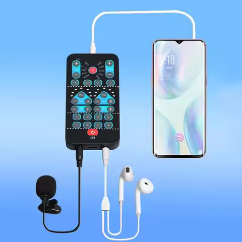 Multi-Function Voice Changer Sound Card 8 Voice Modification Effects Microphone Voice Changer for Mo