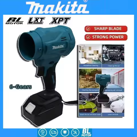 Makita 18V Battery High Speed Brushless Electric Air Blower 6-Gears Jet Turbo Fan 130000RPM Violent 