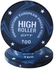 Fiches Ceramic EPT European Poker Tour High Roller Replica Value 100 for Poker Tournament Games Blis