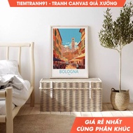 Tranh treo tường Bologna Poster Italy Travel Home Decor Wall Art tặng kèm đinh treo in theo yêu cầu.