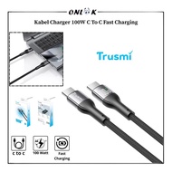 Trusmi CA47-12 Type C to Type C 100W Fast Charging LED Aluminum Alloy Braided Premium Charger Cable