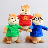 3pcs Baru 22cm Alvin and the Chipmunks Mainan Plush Halloween Kawaii Fluffy Chipmunks Haiwan Hadiah 