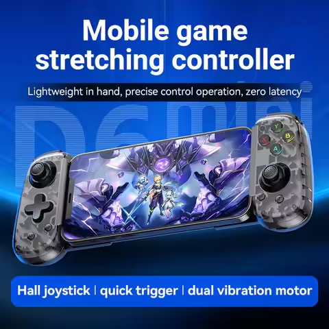 D6Mini Mobile Game Stretch Controller Playable 3D Games features a patented foldable Type-C game con