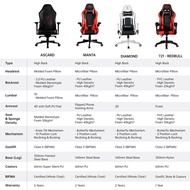 GTGAMEZ Gaming Chair Racing Chair with Ergonomic Backrest &amp; Height Adjustment and Pillows Recliner Swivel GMZ-GC-YG-721