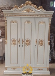 Lemari Pakaian Kayu Jati Blok Pintu Tiga 150 X 50 X T 220 Cm