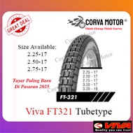 Corva Motor Tayar Viva Tube-Type Tyre Ft321 2.25X17 225X17 2.50-17 250-17 Ft321