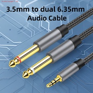 KICKSLOUNGEL 3.5mm To 2 6.35mm Audio Cable, Dual Channel 2 in 1 3.5mm To 6.35mm Audio Splitter Cable