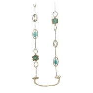 [Little B House] Gold Colour & Blue Turquoise Alloy Long Necklace 99cm - NL233Little B House] Gold C