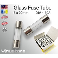 250V Glass Fuse Tube 5x20 mm 0.1A 0.2A 0.25A 0.3A 0.5A 0.75A 1A 2A 2.5A 3A 3.15A 4A 5A 6A 6.3A 7A 8A