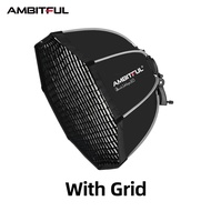 QS65 AMBITFUL 65ซม. 25.6นิ้ว/QS90 90ซม. 35.4นิ้วซอฟต์บ็อกซ์เร็วสำหรับติดตั้งขาตั้งกล้องสามขาซอฟต์บ็อ