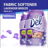 Del Lavender Breeze Fabric Softener (1000 mL SUP) Set of 2