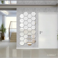 Product Hexagonal Three-Dimensional Mirror Sticker Restaurant Aisle Stair Personality Decorative Mirror Stickers Hexagon