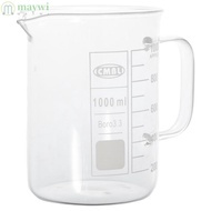 MAYWI 1000ml Measuring Cup, Borosilicate Glass Transparent Beaker with Handle, Durable  with Pouring Spout Science Experiments