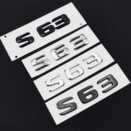 3D ABS Chrome S 63 Logo S63 Emblem Letters Sticker Car Trunk Badge Decal For S63 C217 Accessories