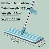 Hands-free Washing Mop Lengthen 360 Rotating Flat Mop Household Cleaning Soft Fiber Mop Cloth