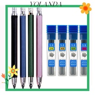 YOLAN Mechanical Pencil 2B/4B/6B/8B Pencil Refill Metal Stationery Sketch Writing Art Painting