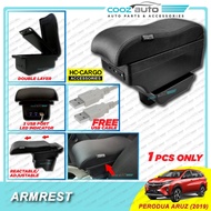 Perodua Aruz HC Cargo Premium USB LED Indicator Double Layer Arm Rest Armrest