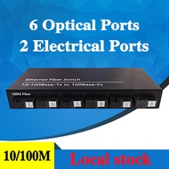10/100M Fast Ethernet Fiber Optical Media Converter Single Mode switch Converter 20KM 2 RJ45 and 6 SC fiber Port