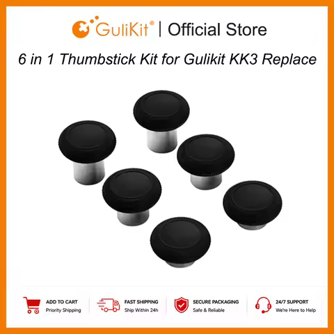GuliKit KingKong Ring Thumbstick Kit 6 in 1 Thumb Sticks with 3 Heights Option for Gulikit KK3 Max G