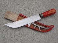 **黑熊古玩藝品**特製日本工具鋼原住民求生刀 :刀刃有日本公司製造的商標
