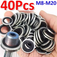 20/30/40Pcs M8-M20 Car Oil Drain Gasket Kit - Heat Resistance Galvanized Bolt Pad - Car Accessories 