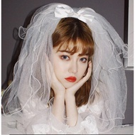Bridal Veil Bow White Veil Bride Veil Spring Short Lace Veil Bridal Veil 2022