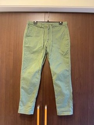 無印良品男綠色錐形褲M號